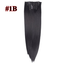 Load image into Gallery viewer, Leeons 16 colors 16 clips Long Straight Synthetic Hair Extensions Clips in High Temperature Fiber Black Brown Hairpiece