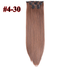 Load image into Gallery viewer, Leeons 16 colors 16 clips Long Straight Synthetic Hair Extensions Clips in High Temperature Fiber Black Brown Hairpiece