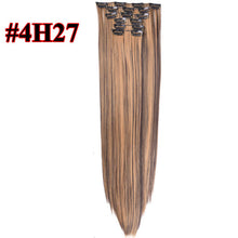 Load image into Gallery viewer, Leeons 16 colors 16 clips Long Straight Synthetic Hair Extensions Clips in High Temperature Fiber Black Brown Hairpiece