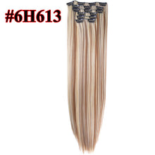 Load image into Gallery viewer, Leeons 16 colors 16 clips Long Straight Synthetic Hair Extensions Clips in High Temperature Fiber Black Brown Hairpiece