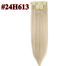 Load image into Gallery viewer, Leeons 16 colors 16 clips Long Straight Synthetic Hair Extensions Clips in High Temperature Fiber Black Brown Hairpiece