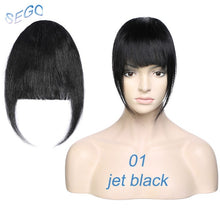 Load image into Gallery viewer, SEGO Straight 3 Clip-in Human Blunt Bangs Sweeping Side Bangs Front Hair Fringes Non-Remy 100% Human Hair  Black Brown Blond