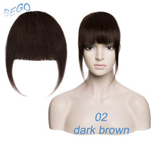 Load image into Gallery viewer, SEGO Straight 3 Clip-in Human Blunt Bangs Sweeping Side Bangs Front Hair Fringes Non-Remy 100% Human Hair  Black Brown Blond