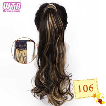 Load image into Gallery viewer, WTB 22" Long Wavy Wrap Around Clip In Ponytail Hair Extension Heat Resistant Synthetic Natural Wave Pony Tail Fake Hair