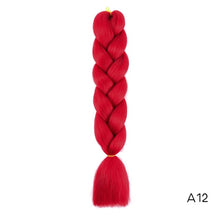 Load image into Gallery viewer, Synthetic hair Braids Ombre Braiding Hair Extension Box Braids Hair Pink Purple Yellow Golden Colors Crochet braids Kanekalon