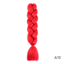 Load image into Gallery viewer, Synthetic hair Braids Ombre Braiding Hair Extension Box Braids Hair Pink Purple Yellow Golden Colors Crochet braids Kanekalon