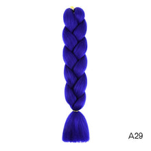 Load image into Gallery viewer, Synthetic hair Braids Ombre Braiding Hair Extension Box Braids Hair Pink Purple Yellow Golden Colors Crochet braids Kanekalon