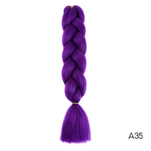 Load image into Gallery viewer, Synthetic hair Braids Ombre Braiding Hair Extension Box Braids Hair Pink Purple Yellow Golden Colors Crochet braids Kanekalon