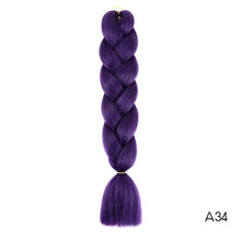 Load image into Gallery viewer, Synthetic hair Braids Ombre Braiding Hair Extension Box Braids Hair Pink Purple Yellow Golden Colors Crochet braids Kanekalon
