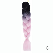 Load image into Gallery viewer, Synthetic hair Braids Ombre Braiding Hair Extension Box Braids Hair Pink Purple Yellow Golden Colors Crochet braids Kanekalon