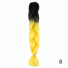Load image into Gallery viewer, Synthetic hair Braids Ombre Braiding Hair Extension Box Braids Hair Pink Purple Yellow Golden Colors Crochet braids Kanekalon