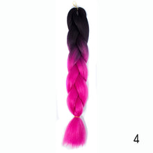 Load image into Gallery viewer, Synthetic hair Braids Ombre Braiding Hair Extension Box Braids Hair Pink Purple Yellow Golden Colors Crochet braids Kanekalon