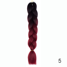 Load image into Gallery viewer, Synthetic hair Braids Ombre Braiding Hair Extension Box Braids Hair Pink Purple Yellow Golden Colors Crochet braids Kanekalon