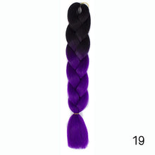 Load image into Gallery viewer, Synthetic hair Braids Ombre Braiding Hair Extension Box Braids Hair Pink Purple Yellow Golden Colors Crochet braids Kanekalon