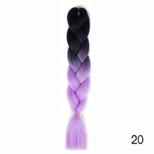 Load image into Gallery viewer, Synthetic hair Braids Ombre Braiding Hair Extension Box Braids Hair Pink Purple Yellow Golden Colors Crochet braids Kanekalon