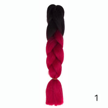 Load image into Gallery viewer, Synthetic hair Braids Ombre Braiding Hair Extension Box Braids Hair Pink Purple Yellow Golden Colors Crochet braids Kanekalon