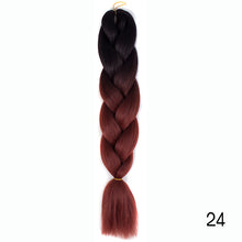 Load image into Gallery viewer, Synthetic hair Braids Ombre Braiding Hair Extension Box Braids Hair Pink Purple Yellow Golden Colors Crochet braids Kanekalon