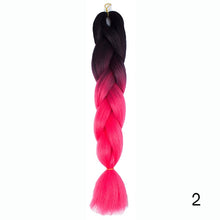 Load image into Gallery viewer, Synthetic hair Braids Ombre Braiding Hair Extension Box Braids Hair Pink Purple Yellow Golden Colors Crochet braids Kanekalon
