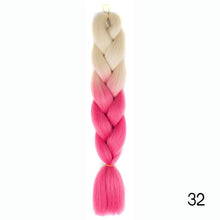 Load image into Gallery viewer, Synthetic hair Braids Ombre Braiding Hair Extension Box Braids Hair Pink Purple Yellow Golden Colors Crochet braids Kanekalon