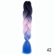 Load image into Gallery viewer, Synthetic hair Braids Ombre Braiding Hair Extension Box Braids Hair Pink Purple Yellow Golden Colors Crochet braids Kanekalon