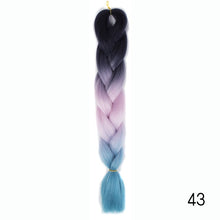 Load image into Gallery viewer, Synthetic hair Braids Ombre Braiding Hair Extension Box Braids Hair Pink Purple Yellow Golden Colors Crochet braids Kanekalon