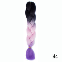 Load image into Gallery viewer, Synthetic hair Braids Ombre Braiding Hair Extension Box Braids Hair Pink Purple Yellow Golden Colors Crochet braids Kanekalon