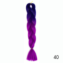 Load image into Gallery viewer, Synthetic hair Braids Ombre Braiding Hair Extension Box Braids Hair Pink Purple Yellow Golden Colors Crochet braids Kanekalon