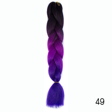 Load image into Gallery viewer, Synthetic hair Braids Ombre Braiding Hair Extension Box Braids Hair Pink Purple Yellow Golden Colors Crochet braids Kanekalon