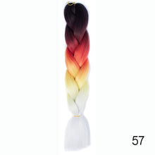 Load image into Gallery viewer, Synthetic hair Braids Ombre Braiding Hair Extension Box Braids Hair Pink Purple Yellow Golden Colors Crochet braids Kanekalon