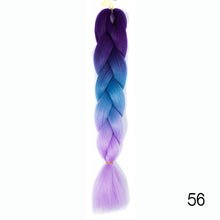 Load image into Gallery viewer, Synthetic hair Braids Ombre Braiding Hair Extension Box Braids Hair Pink Purple Yellow Golden Colors Crochet braids Kanekalon