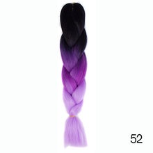Load image into Gallery viewer, Synthetic hair Braids Ombre Braiding Hair Extension Box Braids Hair Pink Purple Yellow Golden Colors Crochet braids Kanekalon