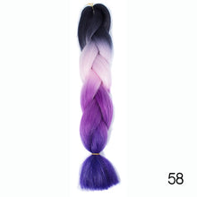 Load image into Gallery viewer, Synthetic hair Braids Ombre Braiding Hair Extension Box Braids Hair Pink Purple Yellow Golden Colors Crochet braids Kanekalon
