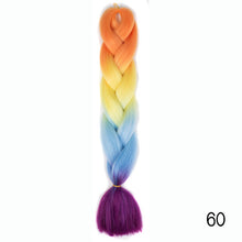 Load image into Gallery viewer, Synthetic hair Braids Ombre Braiding Hair Extension Box Braids Hair Pink Purple Yellow Golden Colors Crochet braids Kanekalon