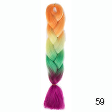 Load image into Gallery viewer, Synthetic hair Braids Ombre Braiding Hair Extension Box Braids Hair Pink Purple Yellow Golden Colors Crochet braids Kanekalon