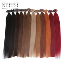 Load image into Gallery viewer, Neitsi Straight Keratin Capsules Human Fusion Hair Nail U Tip Machine Made Remy Pre Bonded Hair Extension 16" 20" 24" 1g/s 50g