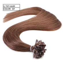 Load image into Gallery viewer, Neitsi Straight Keratin Capsules Human Fusion Hair Nail U Tip Machine Made Remy Pre Bonded Hair Extension 16" 20" 24" 1g/s 50g