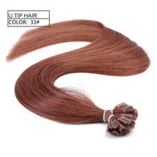 Load image into Gallery viewer, Neitsi Straight Keratin Capsules Human Fusion Hair Nail U Tip Machine Made Remy Pre Bonded Hair Extension 16" 20" 24" 1g/s 50g