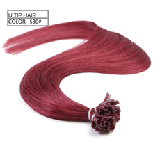 Load image into Gallery viewer, Neitsi Straight Keratin Capsules Human Fusion Hair Nail U Tip Machine Made Remy Pre Bonded Hair Extension 16" 20" 24" 1g/s 50g