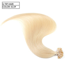 Load image into Gallery viewer, Neitsi Straight Keratin Capsules Human Fusion Hair Nail U Tip Machine Made Remy Pre Bonded Hair Extension 16" 20" 24" 1g/s 50g