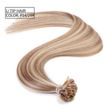 Load image into Gallery viewer, Neitsi Straight Keratin Capsules Human Fusion Hair Nail U Tip Machine Made Remy Pre Bonded Hair Extension 16" 20" 24" 1g/s 50g